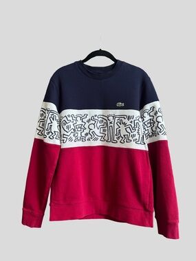 Lacoste x Keith Haring Graphic Color Block French Terry Crewneck Sweatshirt